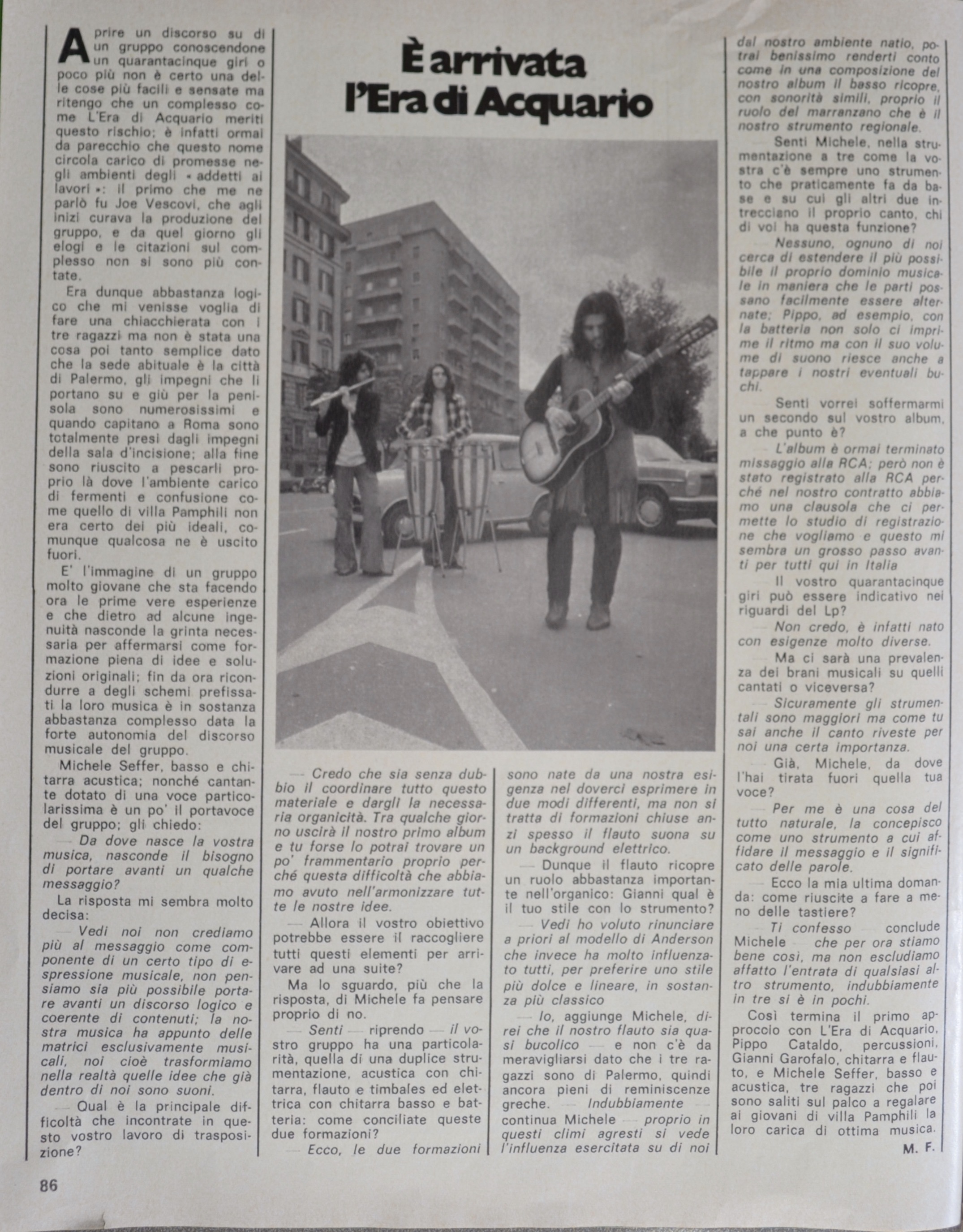 La rivista "Ciao 2001" del giugno 1972 che ci intervista.