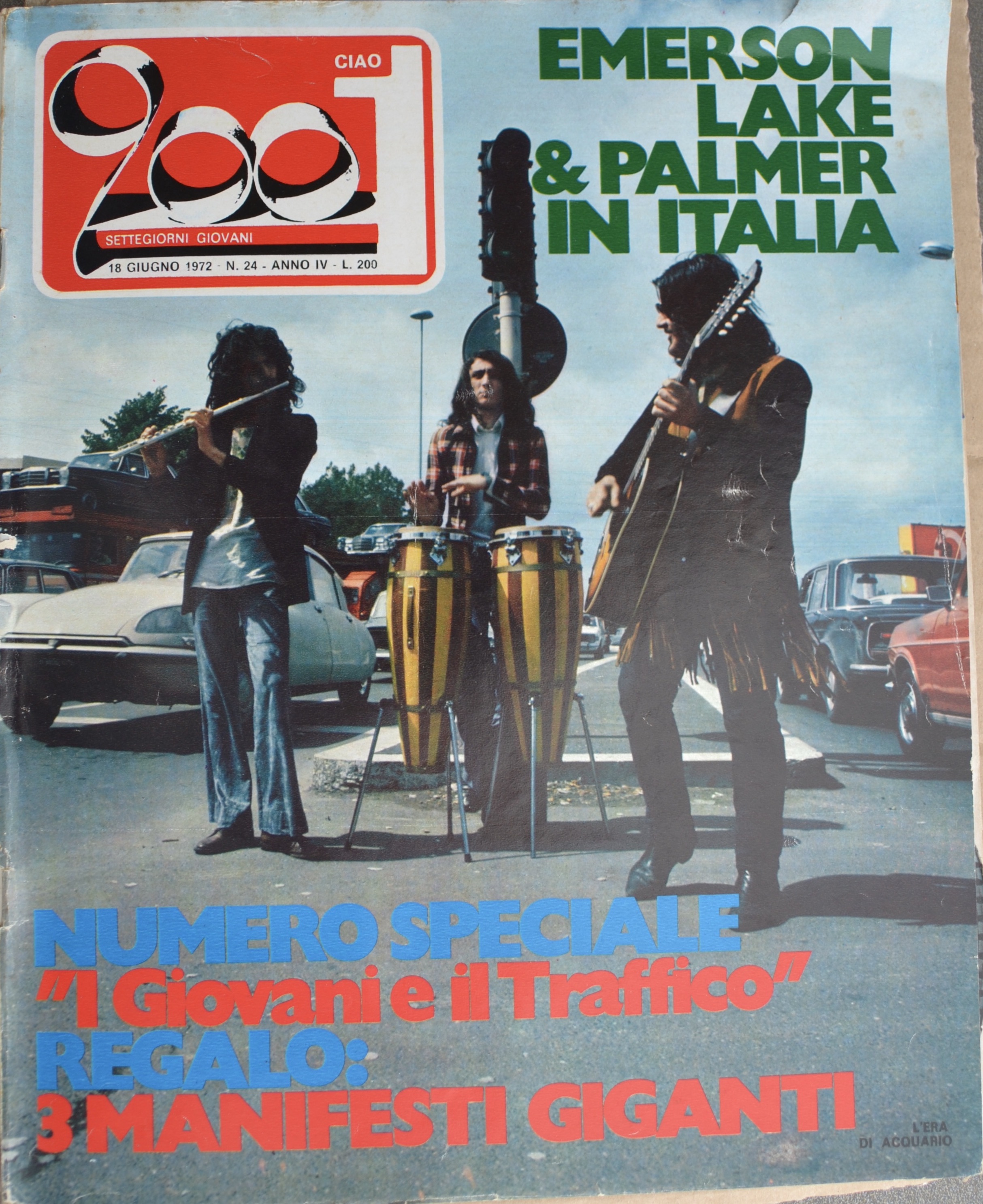 Copertina della rivista musicale "Ciao 2001" del giugno 1972 che ci ritrae nel centro di Roma.
