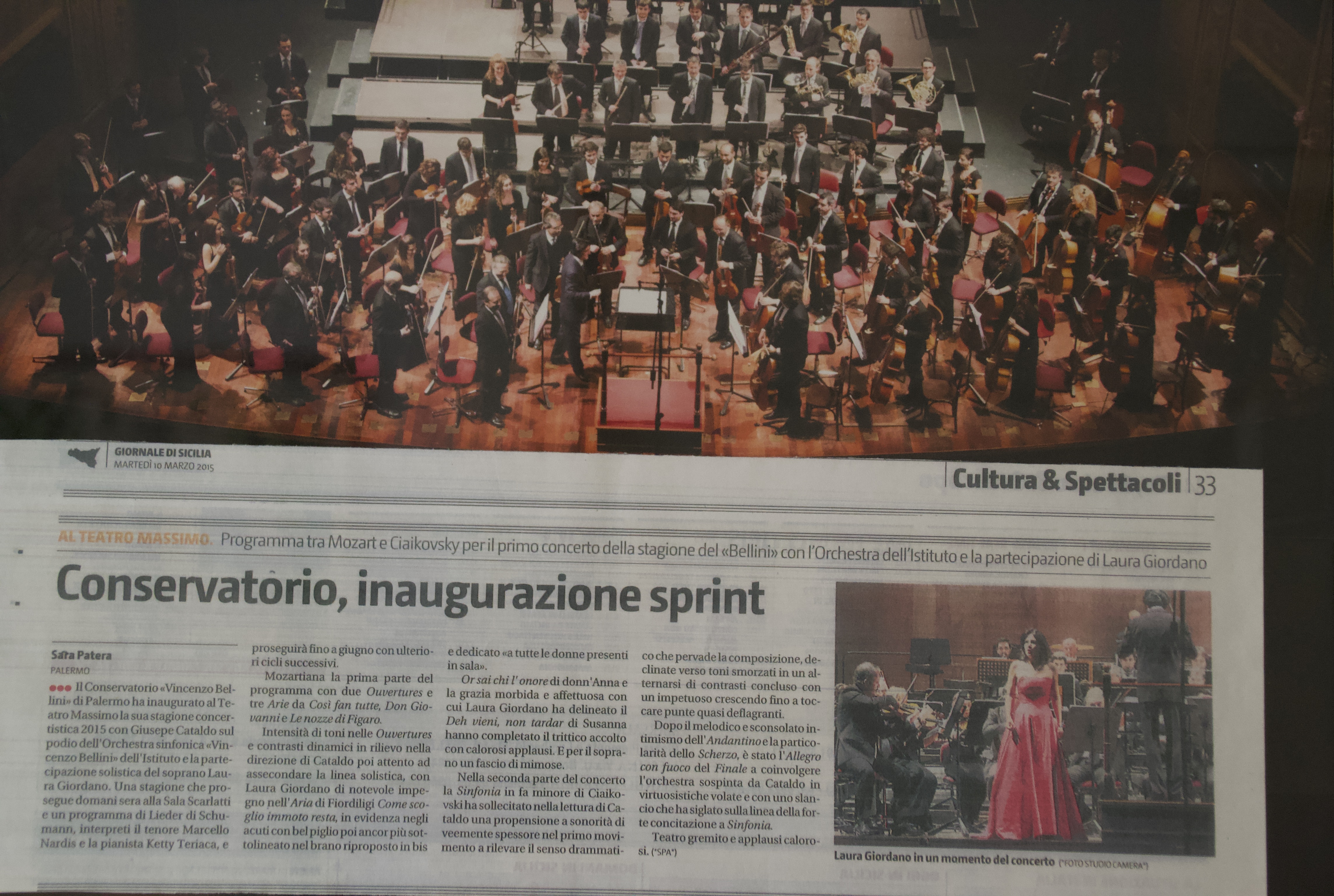 8 marzo 2015 Teatro Massimo: Concerto inaugurale della Stagione di concerti del Conservatorio di musica di Palermo.